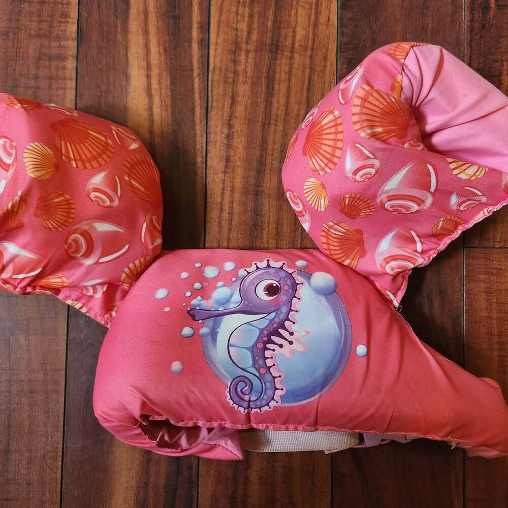 Girls Sea house Puddle jumper / Floatation device / Kids floatie - Pink